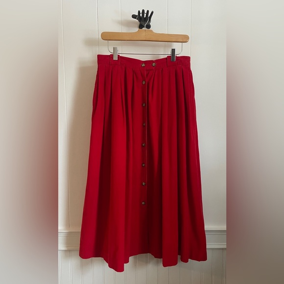 RARE The Eagle’s Eye Vintage Red Corduroy A-Line Skirt. 30” Waist - Picture 1 of 7
